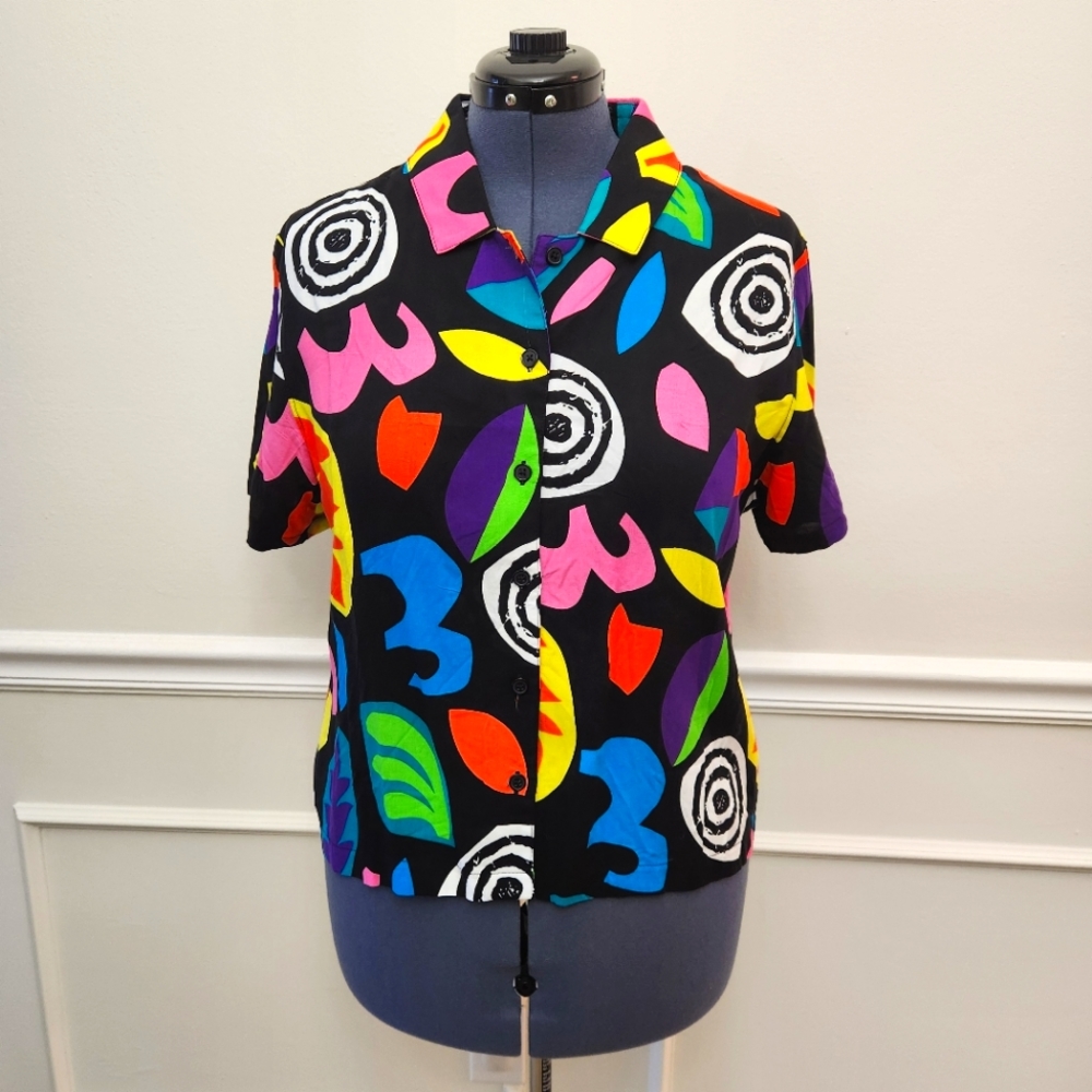 Stranger Things El Eleven Jumper Mall  Abstract Short Sleeve Button-Up Top